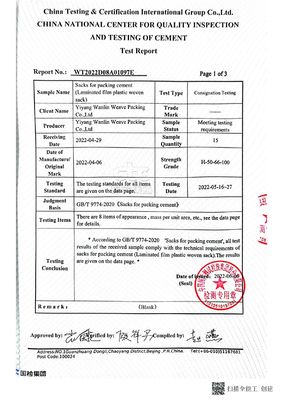 Full Printing Valve Cement Bag Pp Woven Bopp Lamination Sack 20Kg 25Kg 40Kg