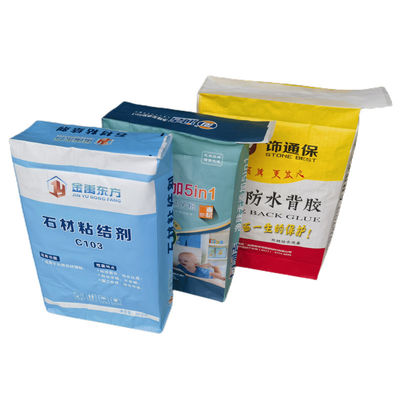 33x41x10cm 86GSM(61+11+14) Woven PP Valve Bag With Luxury Bopp Printing For Dry Mixtures