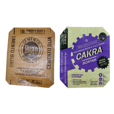 Worek tkany PP o wysokiej wytrzymałości na rozciąganie z blokowym dnem i zaworem do pakowania cementu 50 kg