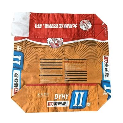 Niestandardowy druk powierzchniowy 2-warstwowe worki cementowe z papieru 80GSM 1-warstwowa folia wielowarstwowa papierowa odporna na wilgoć do kleju do płytek 20KG Długotrwałe