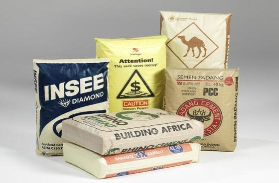 Tkana torba zaworowa laminowana z polipropylenu do worków cementowych o kwadratowym dnie 50 kg, nadruk na powierzchni, 100% dziewiczy polipropylen