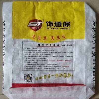 Włóknoodporny BOPP Laminated PP Woven Valve Bag dla 20kg 25kg 30kg Dry Mix Stone Back Glue