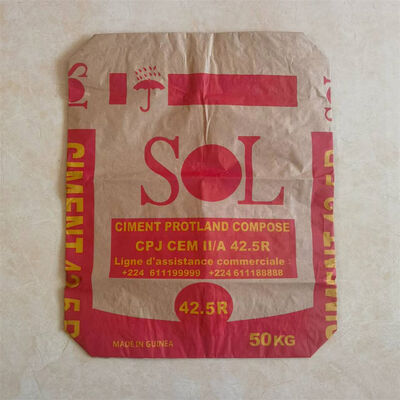 2 warstwy 90GSM papierowy worek z zaworem z blokem do 20kg 25kg 30kg 40kg