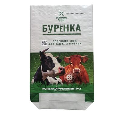 Tłuszcz paszowy dla zwierząt BOPP Drukowanie otwarty, z góry zszyty, z dołu wodoodporny, z tkaniny PP, do pasz dla zwierząt