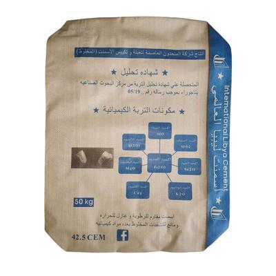 50KG PP Cement Bag Odporna na wilgoć Kwadratowe Dno Zawór PP Cementowa Torba Tkana Zawór 75GSM do 90GSM
